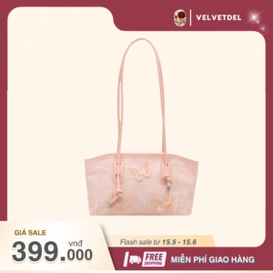 Túi Xách Nữ Vải Họa Tiết Bướm Đi Chơi Velvetdel T003