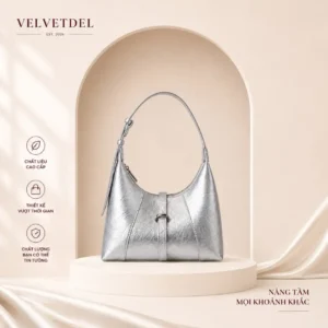 Túi Xách Da Nữ Màu Bạc Trẻ Trung Đi Dạo Phố VelvetDel D004