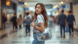 Túi đeo chéo nữ trong suốt phong cách thời trang hiện đại dành cho giới trẻ